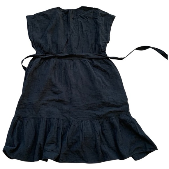 Ruffle Hem Tiered Dress Lightweight Flowy Gauze Neutral Black Gap Size XXL - Picture 13 of 16